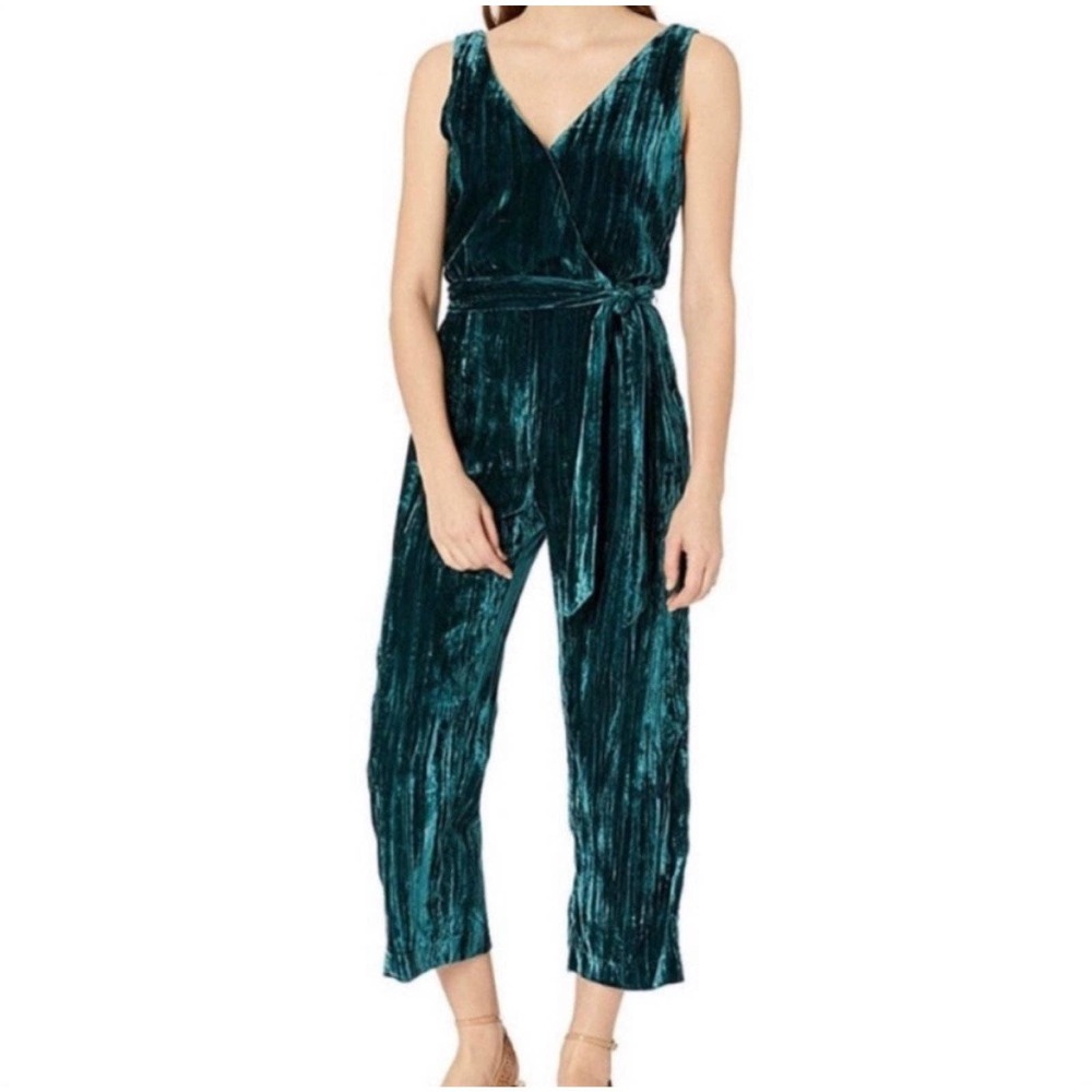 BB Dakota green crushed velvet jumpsuit